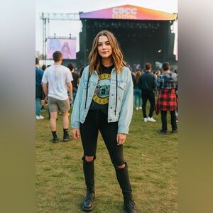 Zara Hooded Denim‎ Jacket
